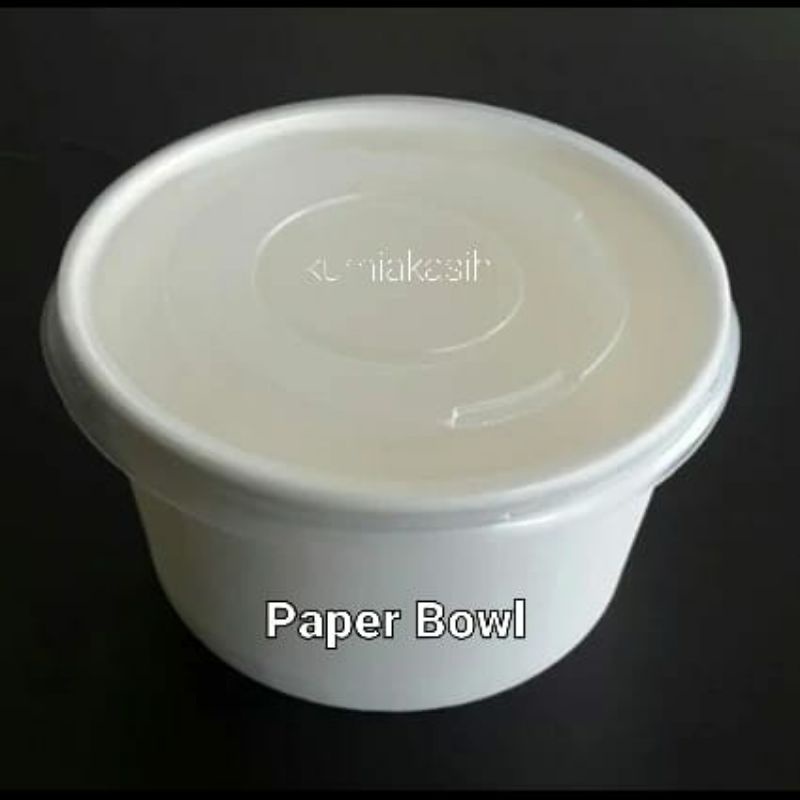 Jual Paper Bowl Mangkok Kertas Polos Ml Oz Lid Tutup Isi Pcs