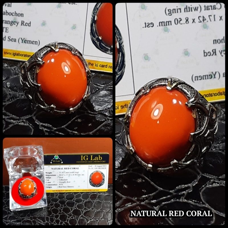 Jual Cincin Batu Red Coral Yemen Marjan Super Kontes Shopee Indonesia