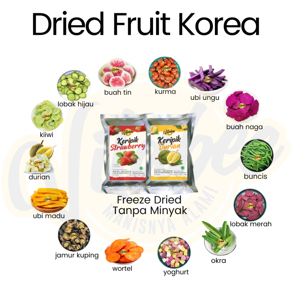 Jual Dried Fruit Keripik Kripik Buah Dan Sayur Korea Vitabee Strawberry