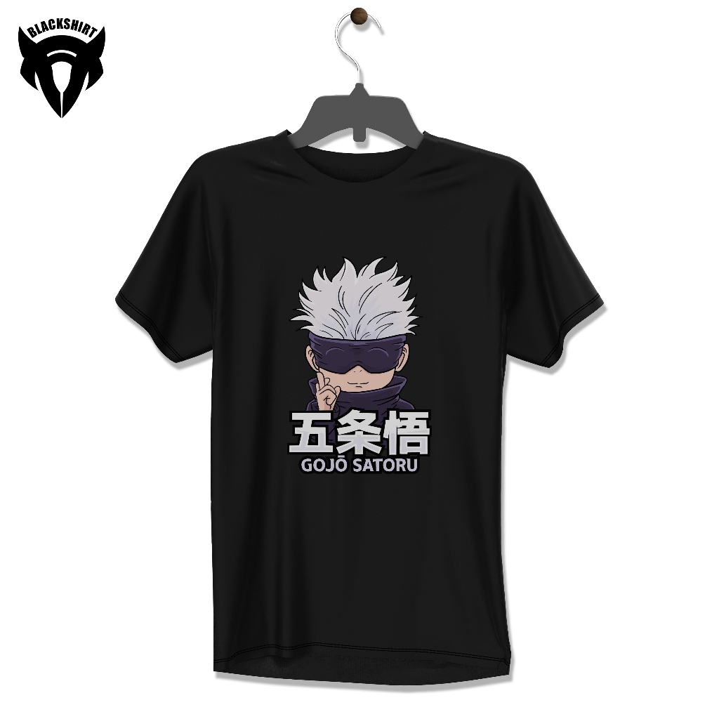 Jual Kaos Anime Gojo Satoru Jujutsu Kaisen Kaos Hitam Katun