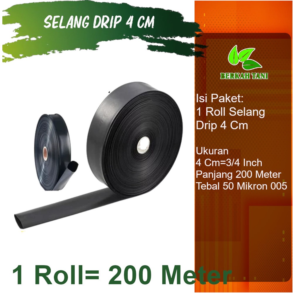 Jual Selang Drip Selang Irigasi 4 Cm Tebal 50 Mikron Panjang 200 Meter