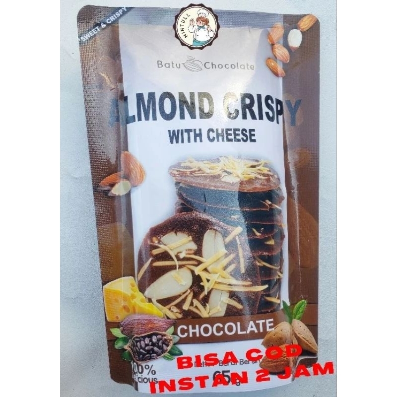 Jual CAMILAN KUE KERING ALMOND CRISPY WITH CHEESE COKELAT 65 GRAM SNACK