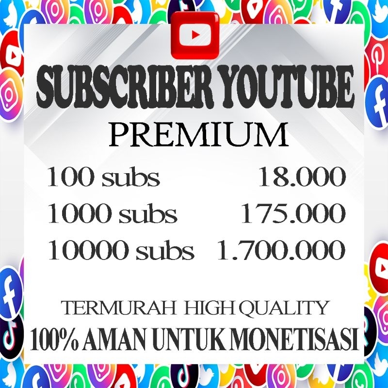 Jual Subscriber Youtube Premium Real Aktif Aman Monetisasi