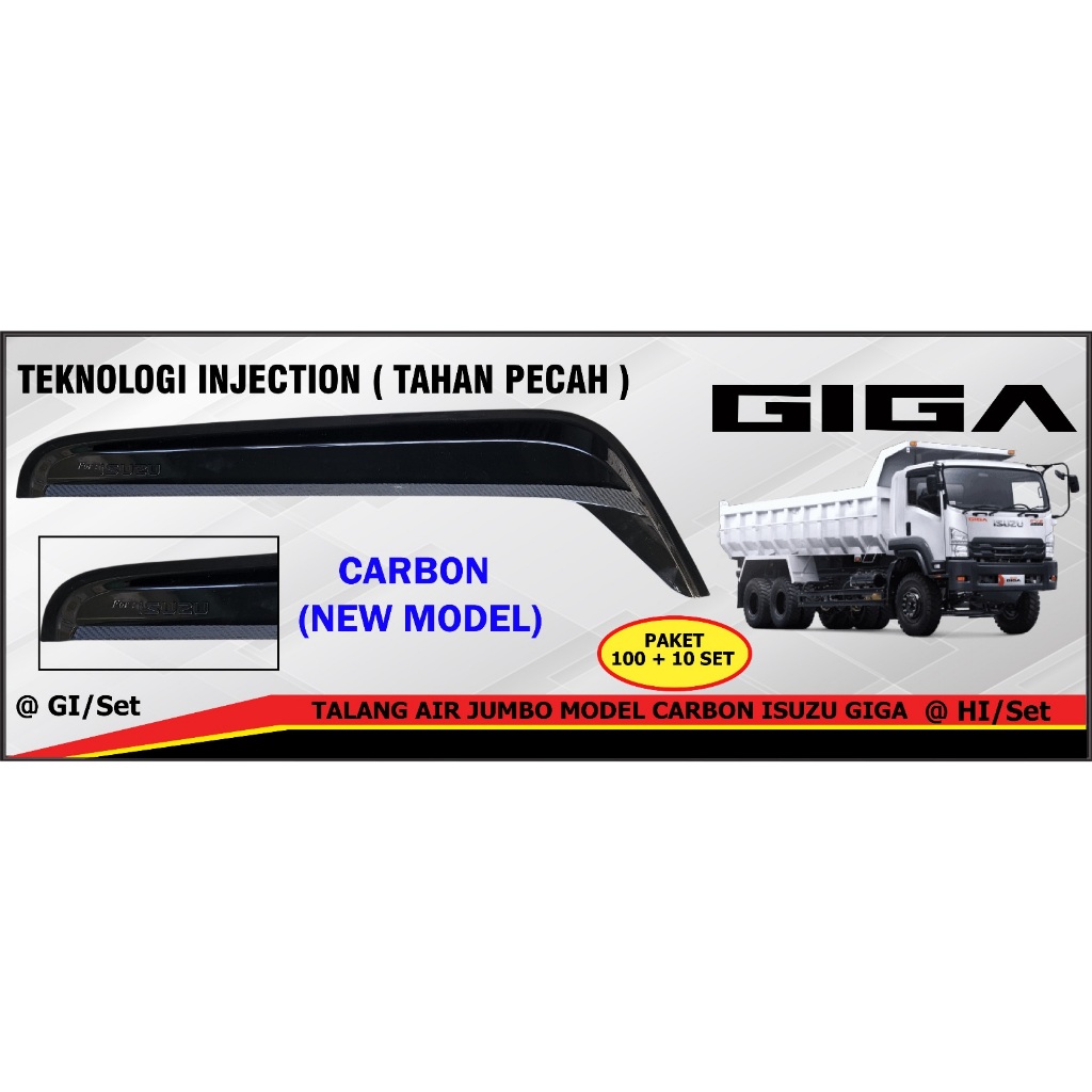 Jual Talang Air Jumbo Model Carbon Premium Truck L Hino Dutro