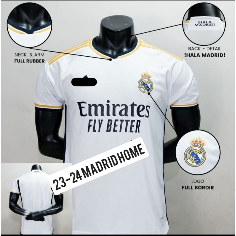 Jual JERSEY BOLA REAL MADRID HOME GRADE ORI IMPORT 2023 2024 Shopee