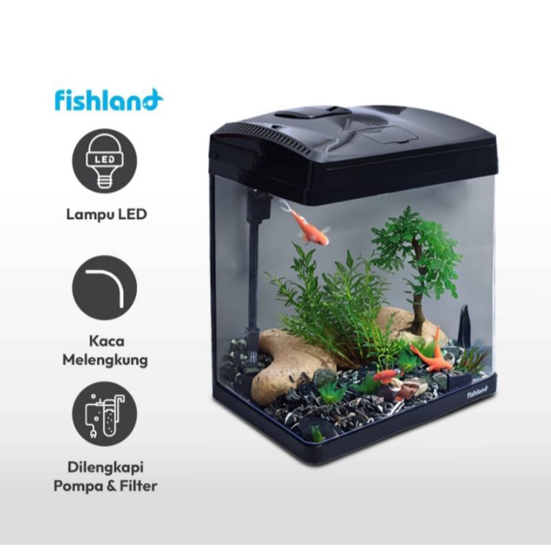 Jual B F Fishland Akuarium Ec400 38x26x45Cm Hitam Shopee Indonesia