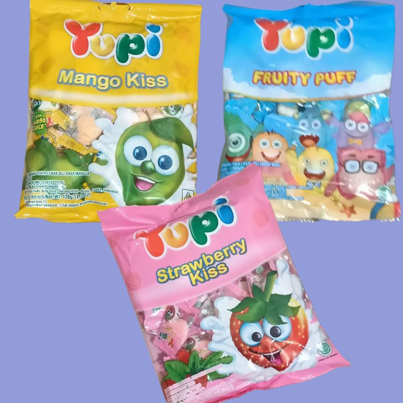 Jual Yupi Strawberry Kiss Fruity Puff Mango Kiis Permen Jelly Gr