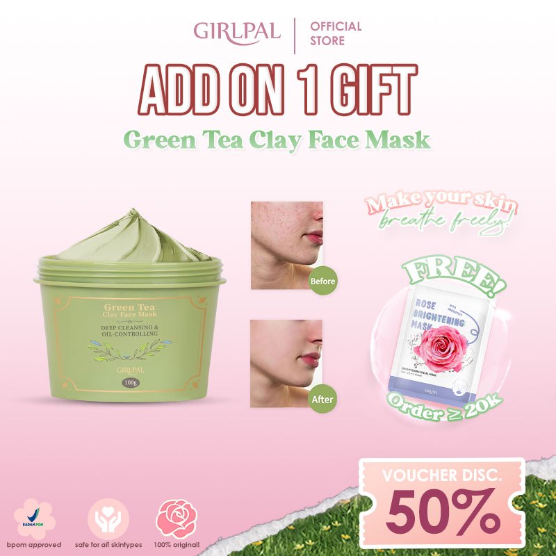 Jual GIRLPAL Green Tea Clay Mask 100g Face Masker Organik Deep