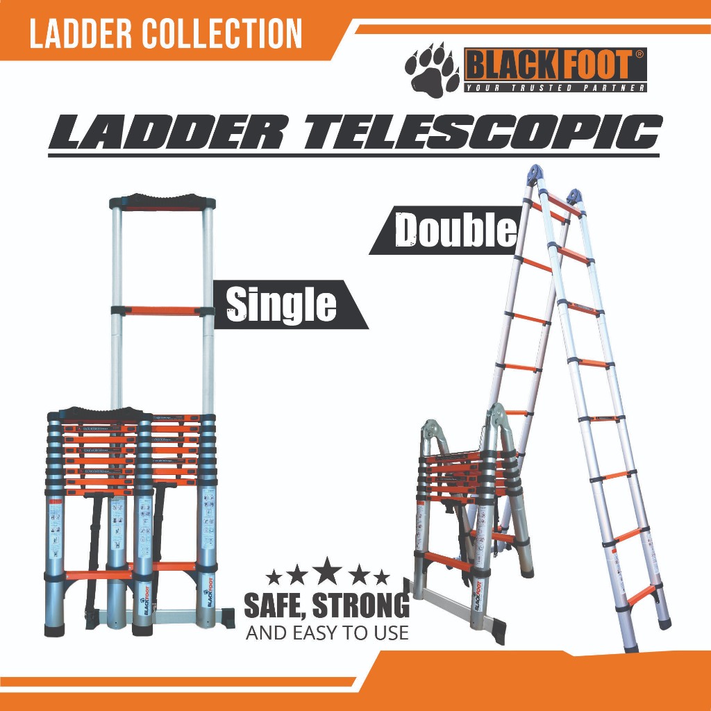 Jual Blackfoot Tangga Lipat Aluminium Teleskopik Double Telescopic