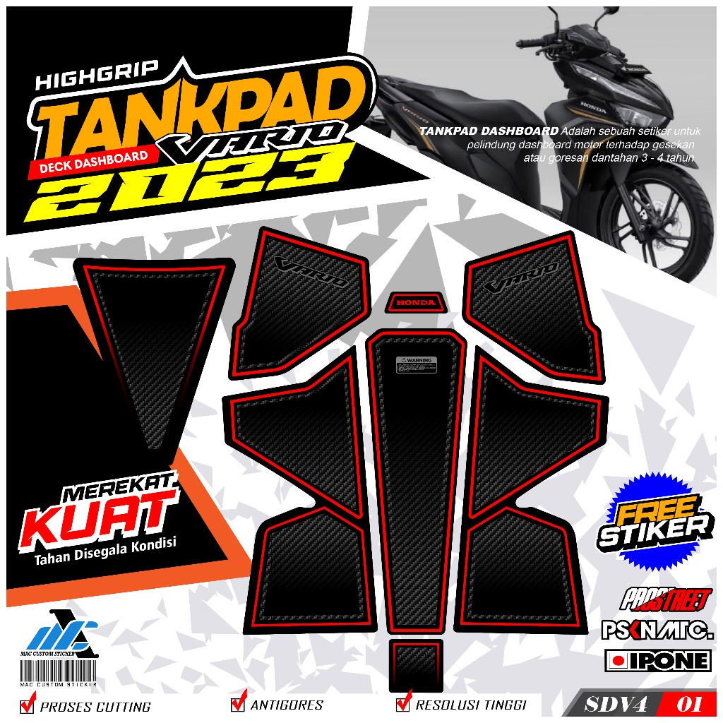 Jual STRIPING VARIO 125 2023 PELINDUNG DASHBOARD TANKPAD DECKPAD