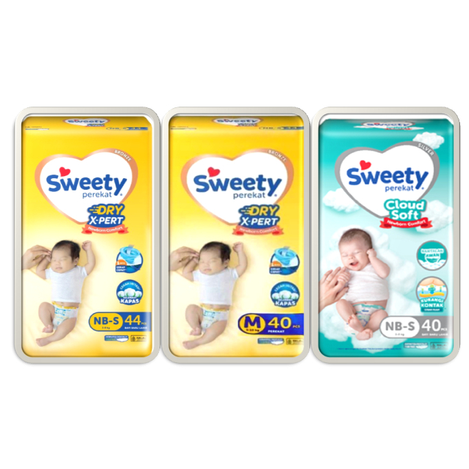 Jual Sweety Bronze Silver Comfort Popok Bayi Tipe Perekat Nbs M