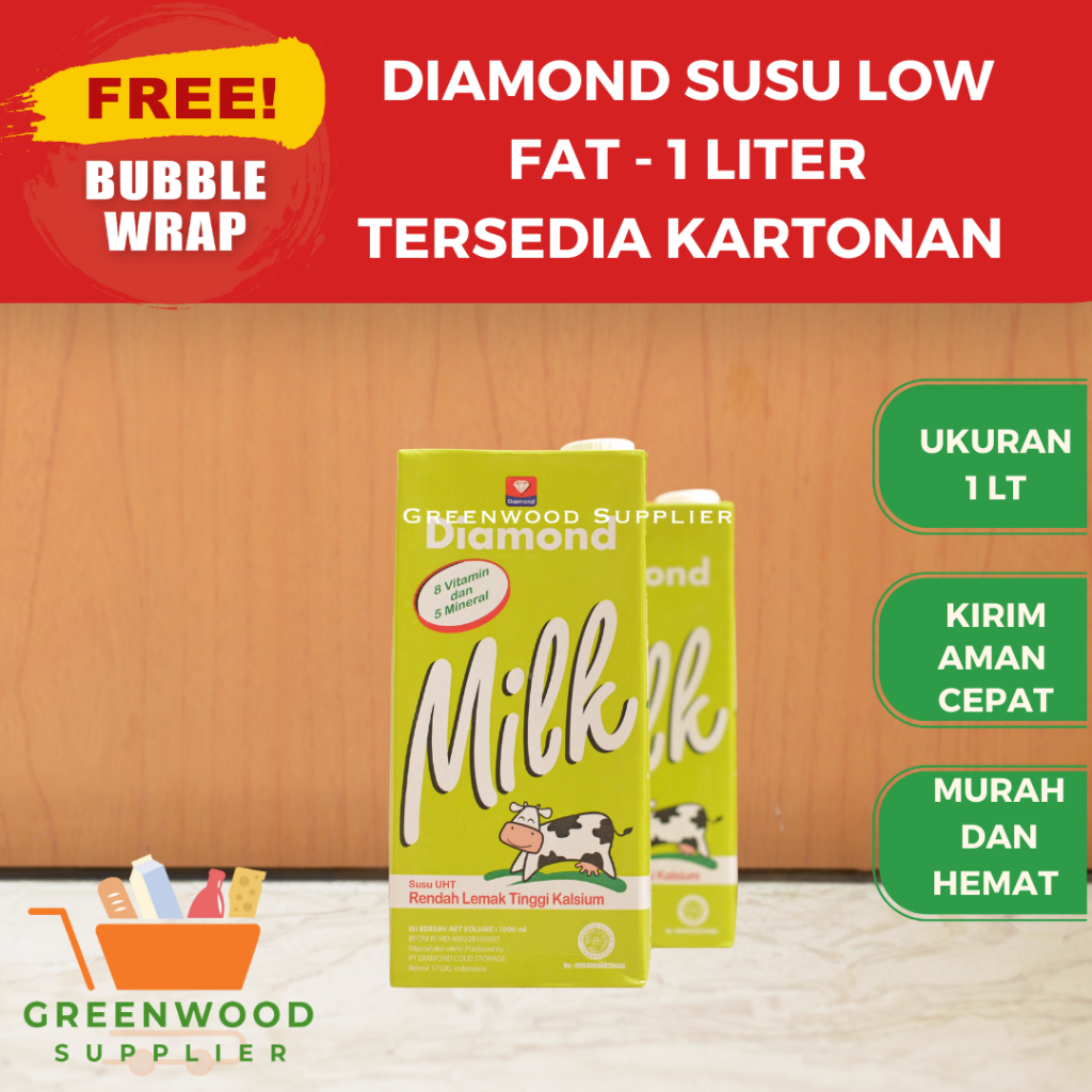 Jual Susu UHT Diamond Low Fat 1 Liter Shopee Indonesia