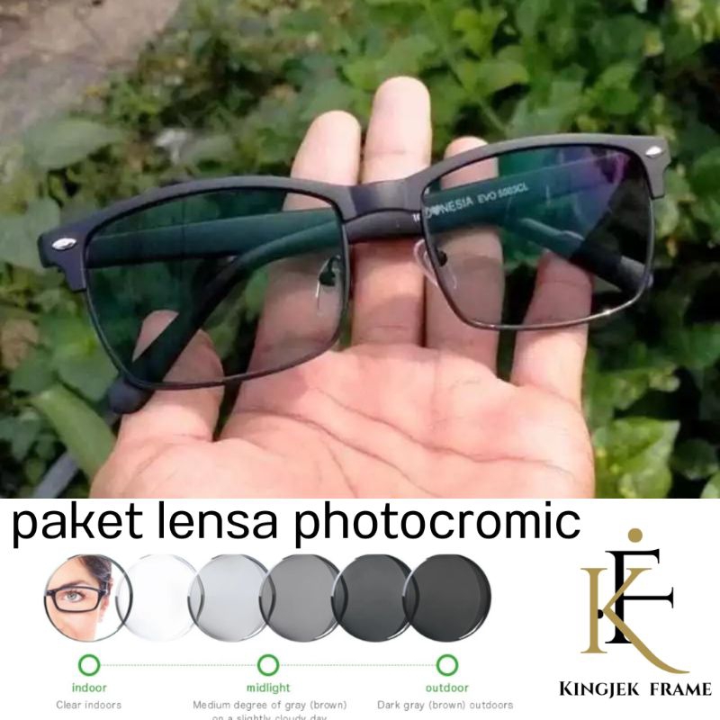 Jual Kacamata Photocromic Lensa Anti Radiasi Blueray Minus Plus Frame