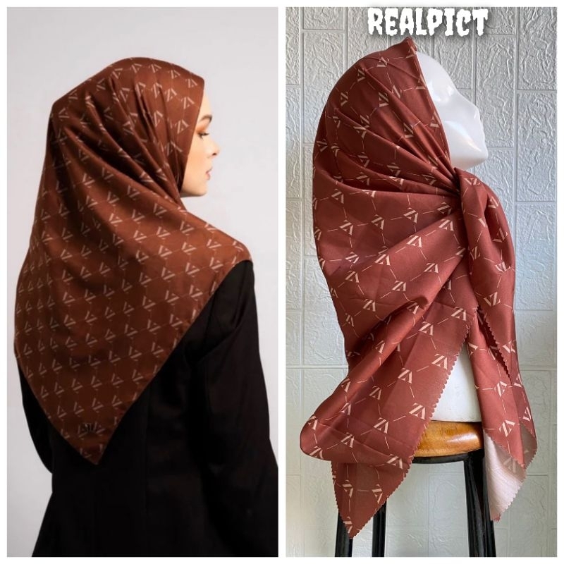 Jual Vz Vivi Zubaidi Hijab Segiempat Motif Ala Vivi Zubaidi Bahan