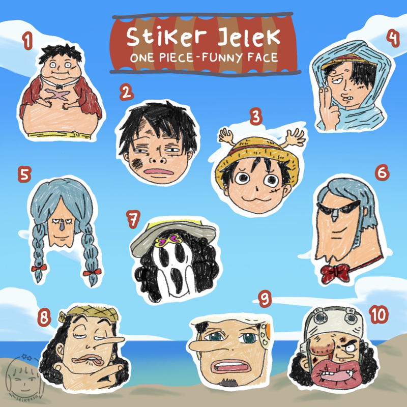 Jual Po Zeiketsa Stiker Jelek One Piece Funny Face Ugly Sticker