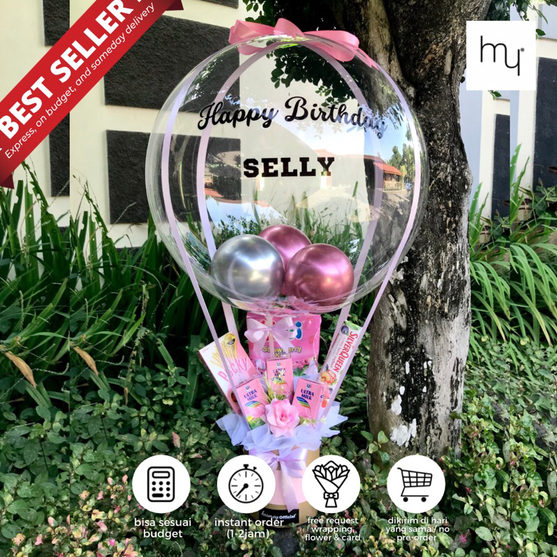 Jual HOOMEY Premium Hot Air Ballon Bouquet Hot Air Ballon Flowers