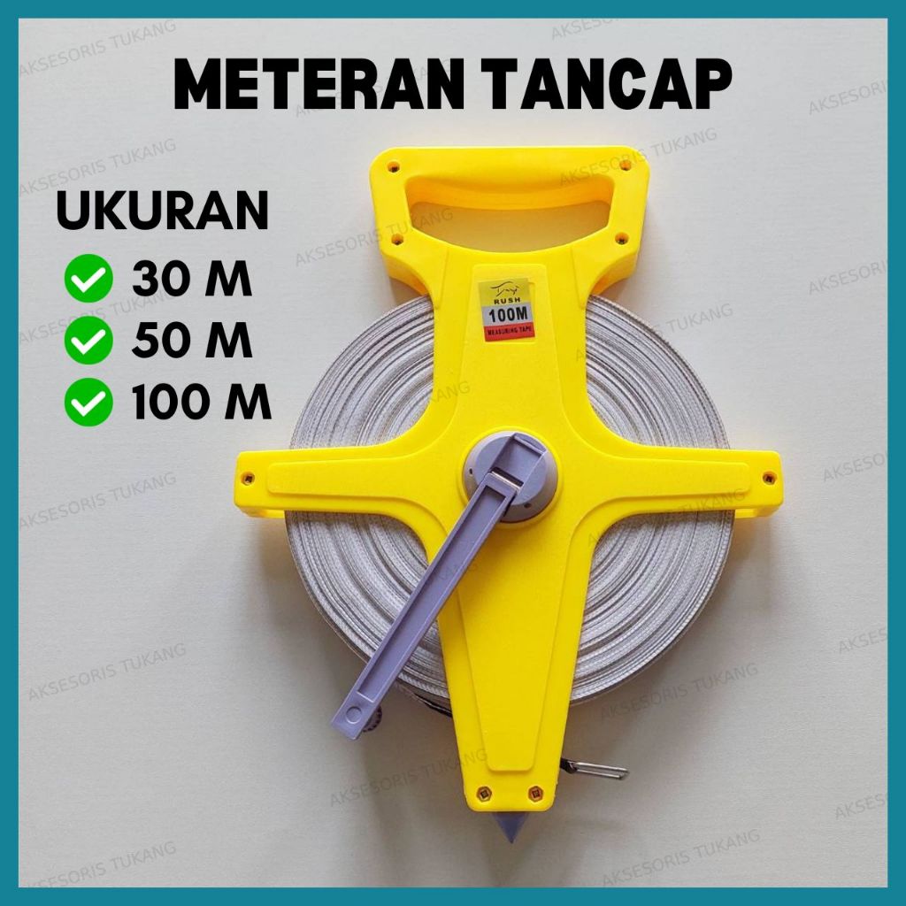 Jual Meteran Tancap 30 50 100 M Meter Fiber Rol Gulung Tanam Tanah Rush