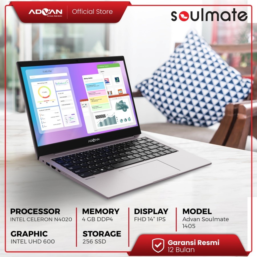 Jual Laptop Advan Soulmate Intel N Gb Gb Gb Garansi