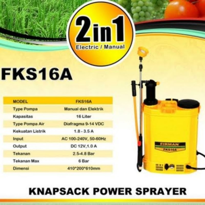 Jual Sprayer Hama Elektrik Firman Fks A Sni Knapsack Sprayer