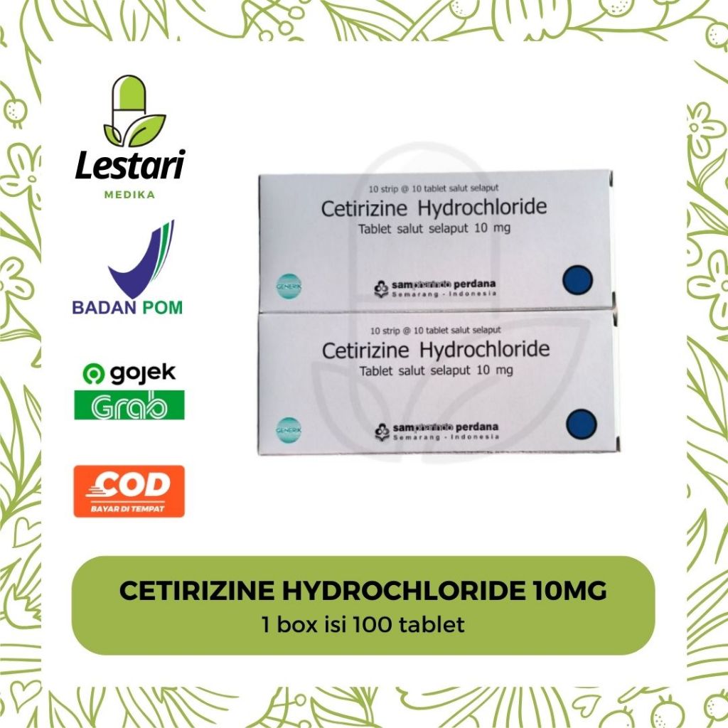 Jual Cetirizine 10mg 1 Box Isi 100 Tablet Shopee Indonesia