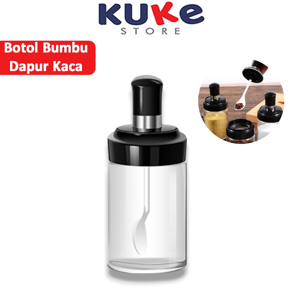 Jual Kuke Botol Bumbu Dapur Kaca Sendok Madu Kuas Tempat Bumbu Dapur