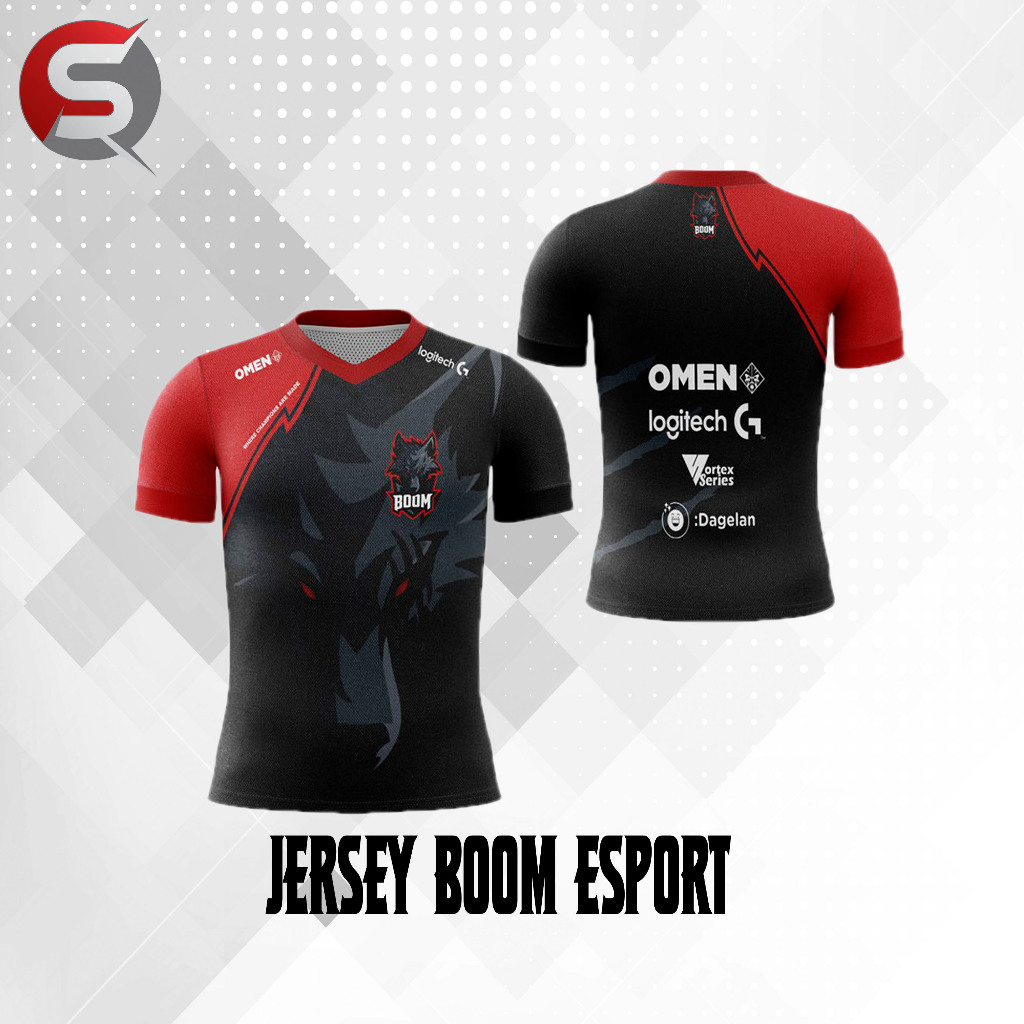 Jual Jersey Kaos Baju Gaming Boom Esport FF Pubg Mobile Legends ML Aov