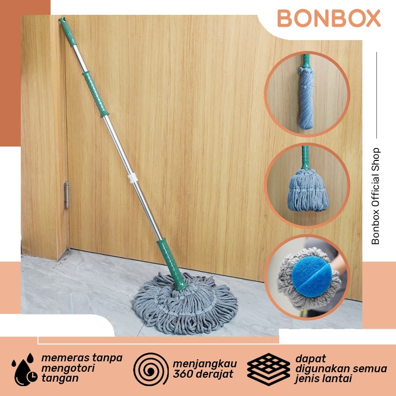 Jual BONBOX Alat Pel Lantai Putar Otomatis Magic Twist Mop Alat Pel