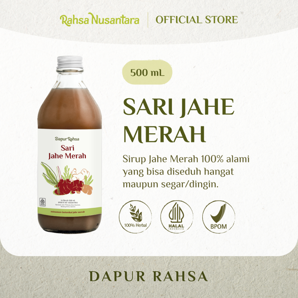 Jual Sari Jahe Merah 500mL BPOM By Rahsa Nusantara Jamu Sirup