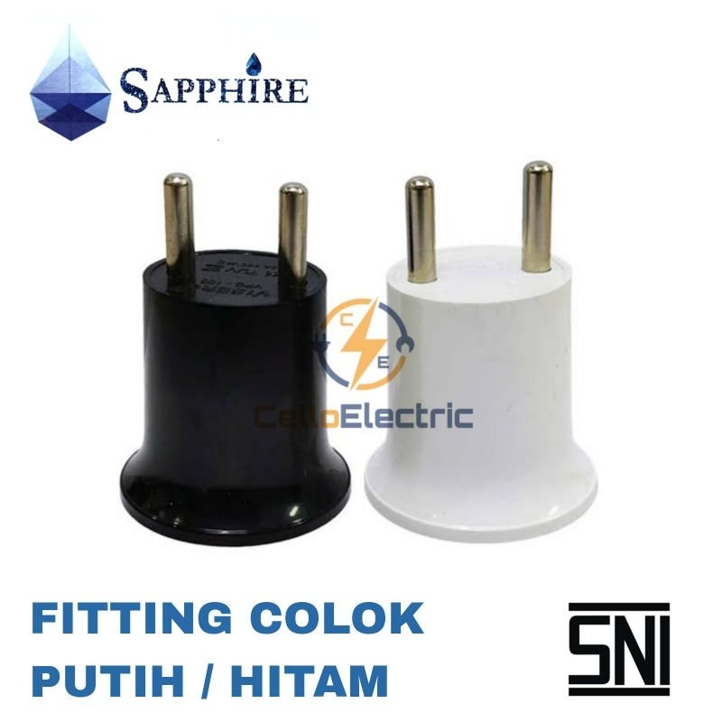 Jual Fitting Colok Hitam Putih E Sapphire Fitting Lampu Sapphire