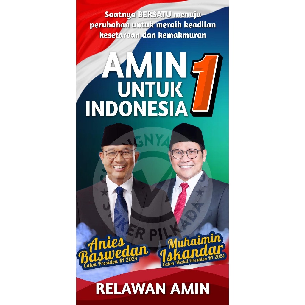 Jual Stiker Vinyl Amin Anies Muhaimin Calon Presiden Pilkada Pemilu