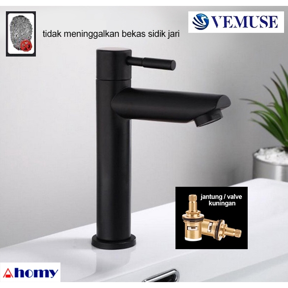 Jual Kran Wastafel Bambu Lurus Sus Hitam Vemuse St Lr Kwl