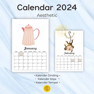 Jual Kalender Dinding Aesthetic Kalender Meja Aesthetic