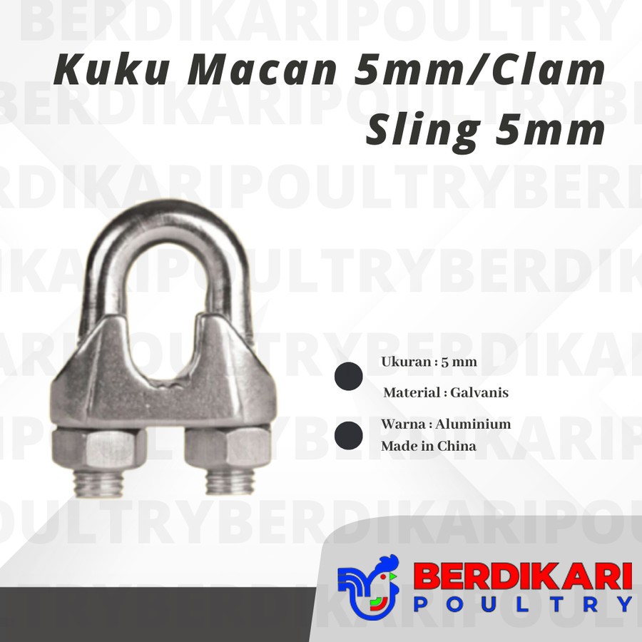 Jual Kuku Macan Clamp Klem Kawat Baja Mm Pengikat Kawat Baja Seling