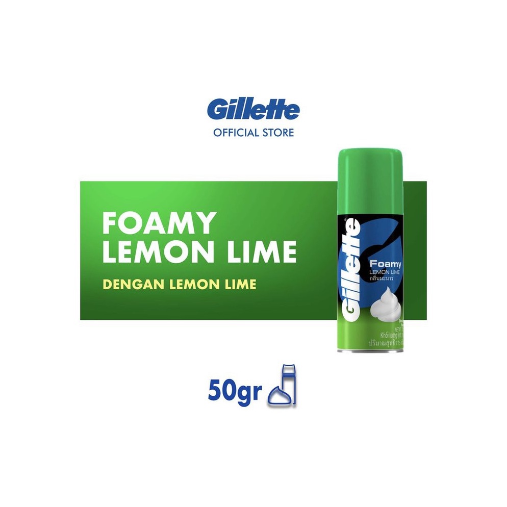 Jual Produk Gillette Foamy Shaving Cream Lemon Lime 50G 100 Shopee