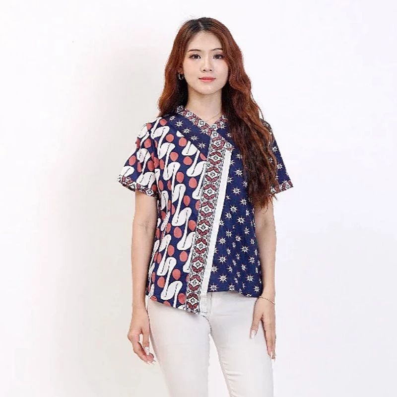 Jual Atasan Blouse Batik Wanita A Bahan Batik Stretch Bisa