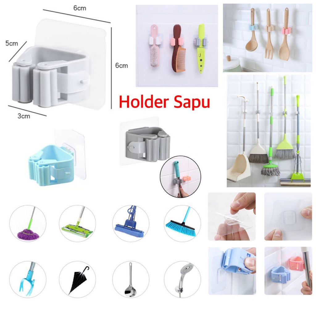 Jual Gantungan Sapu Alat Pel Mop Holder Gantungan Hook Kain Pel Sapu