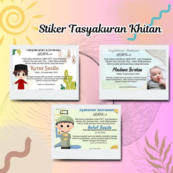 Jual Kartu Stiker Tasyakuran Khitan Khitanan Syukuran Shopee Indonesia