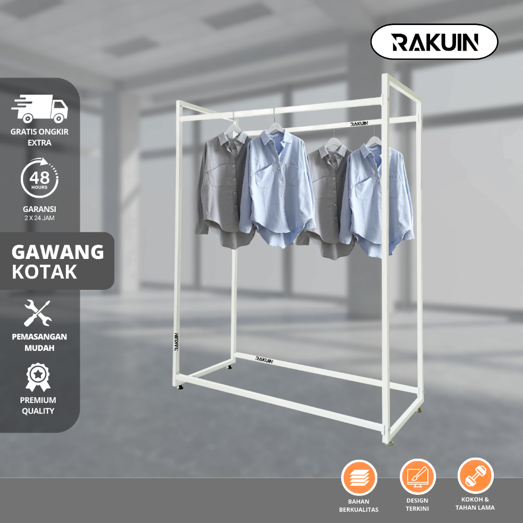 Jual Gawang Kotak Rak Baju Arah Gantungan Baju Sisi Gawang Besi