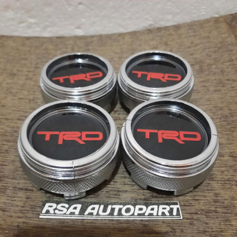 Jual Tutup Velg Dop Roda Racing Tabung Chrome Motif TRD Diameter 6cm