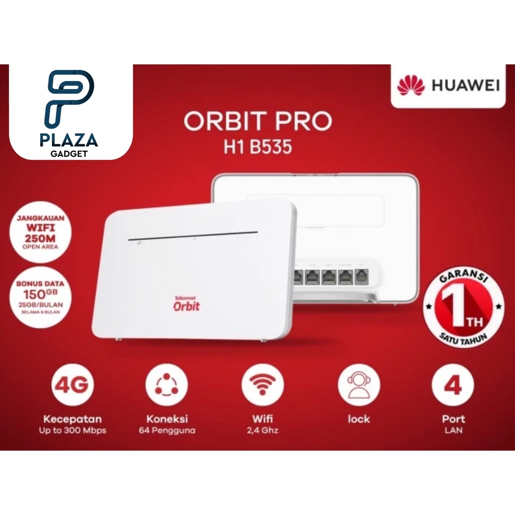 Jual Modem Telkomsel Orbit Pro H1 Huawei B535 Modem WiFi 4G High Speed