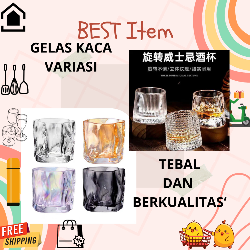 Jual GOS Gelas Korea Estetik Gelas Kaca Aesthetic Home Cafe Gelas Kopi