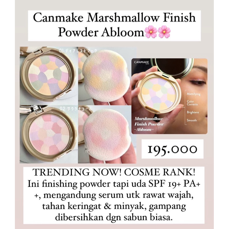 Jual Canmake Marshmallow Finish Powder Abloom Shopee Indonesia