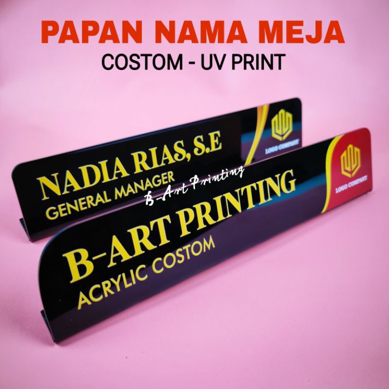 Jual Custom Papan Nama Meja Eksklusif Akrilik Desk Name Plate Acrylic