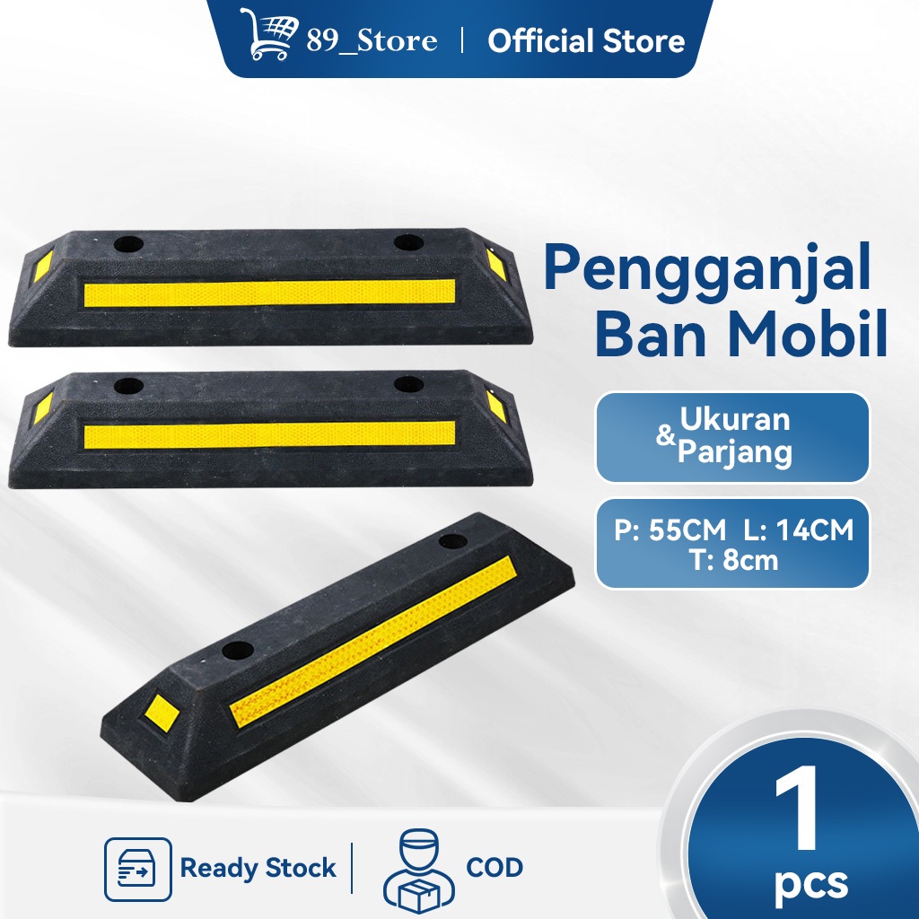 Jual PENGGANJAL BAN MOBIL RUBBER WHEEL STOPPER PEMBATAS PARKIR ANTI