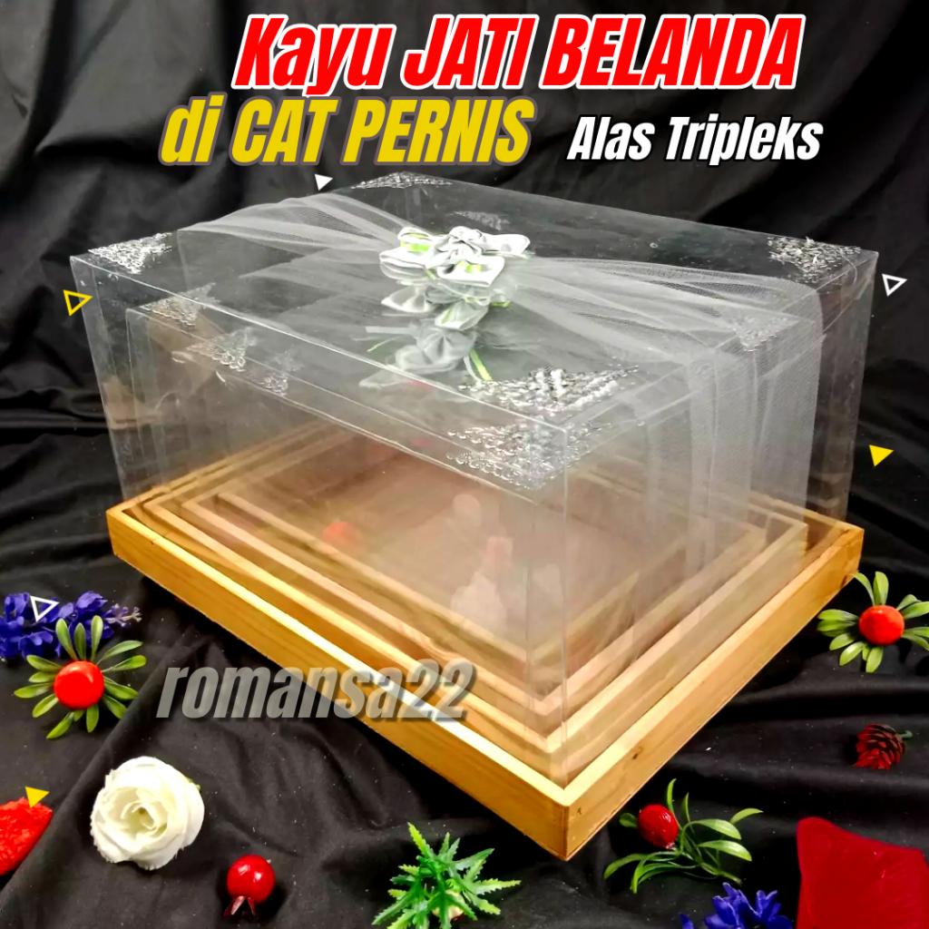 Jual Box Seserahan KAYU JATI BELANDA Kotak Hantaran Pernikahan PLUS