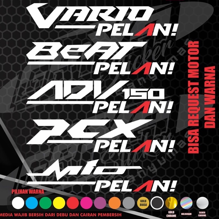 Jual Sticker Pelan Stiker Variasi Pelan Motor Vario Pcx Beat Adv Nmax