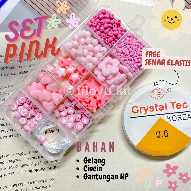 Jual Diy Manik Manik Set Aesthetic Senar Elastis Premium Beads Kit