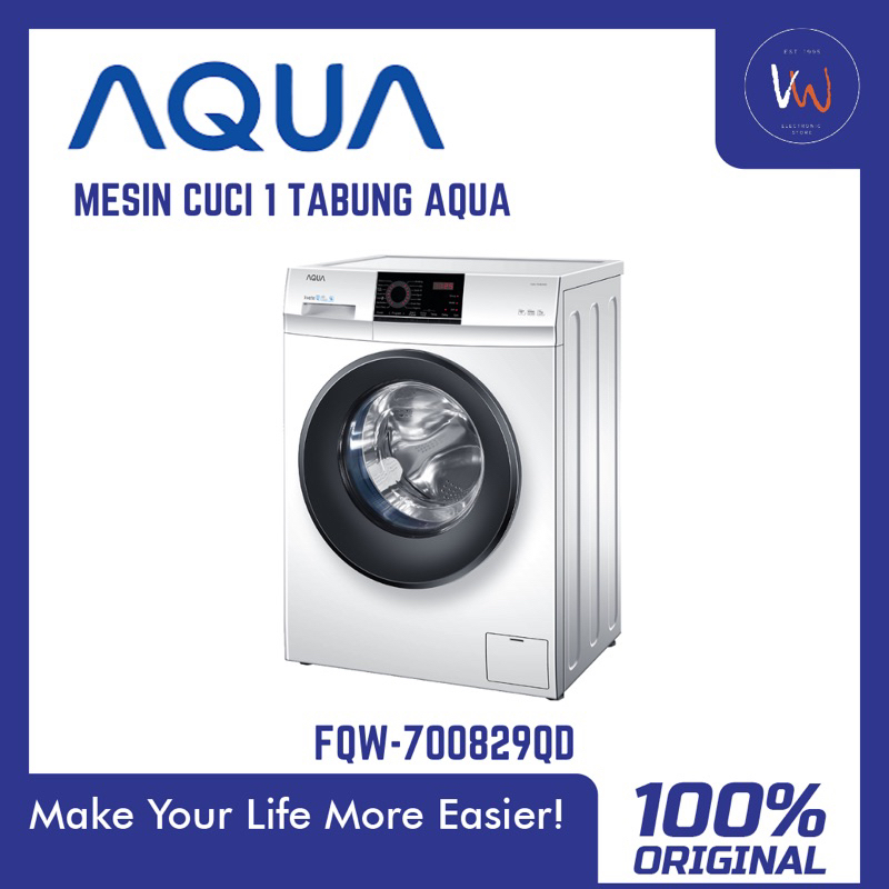 Jual Mesin Cuci 1 Tabung Aqua FQW 700829QD Front Loading Mesin Cuci