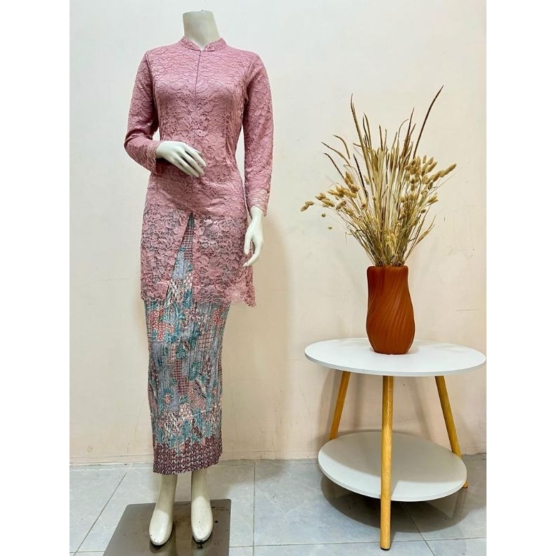 Jual Atasan Kebaya Brokat Tunik Kerah Sanghai Kebaya Seragaman Pesta