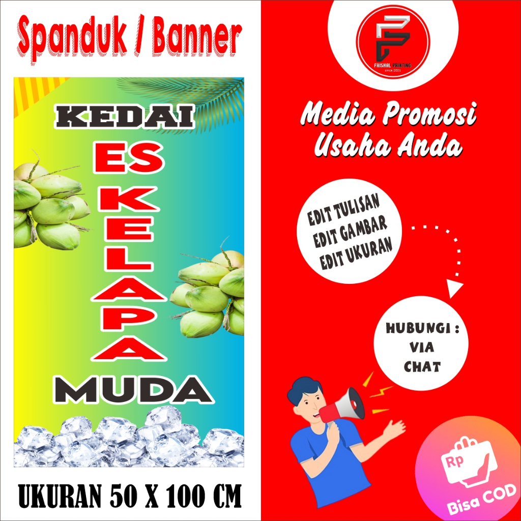 Jual Banner Es Kelapa Muda Spanduk Es Kelapa Muda Banner Es Kelapa